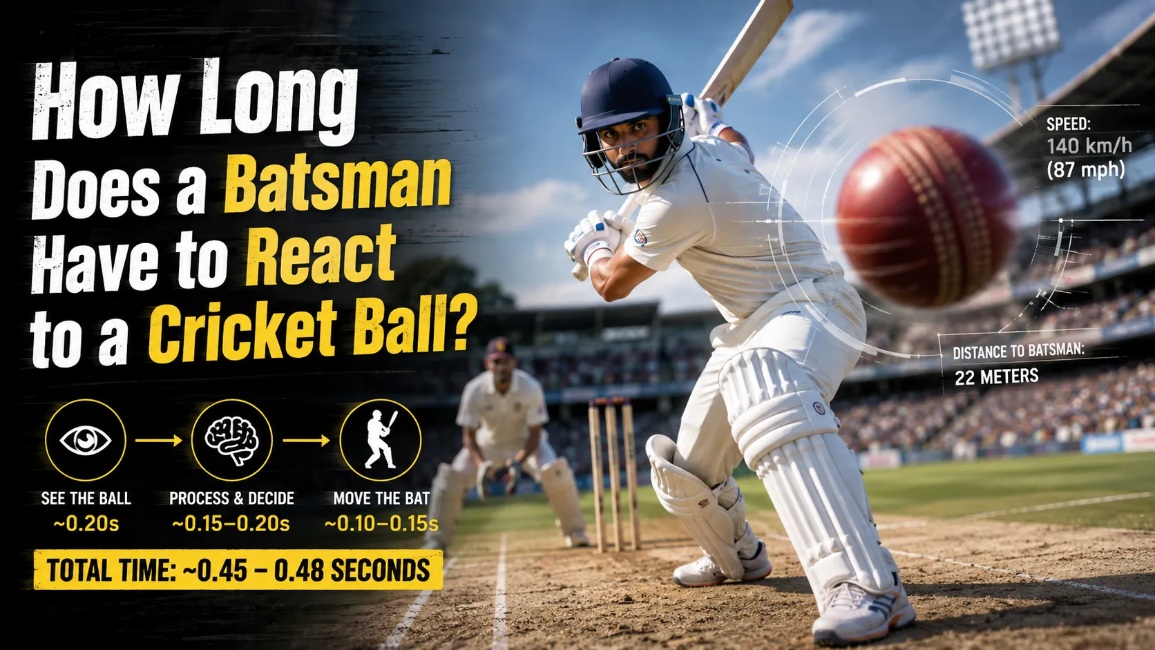How Long Does a Batsman Have to React to a Cricket Ball?